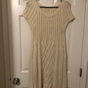 Zara Ivory Cable Sweater Dress